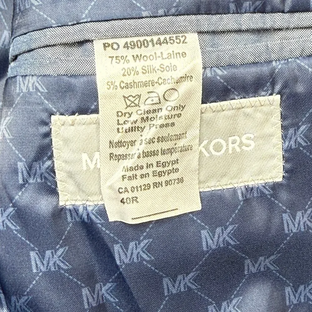 Michael Kors Men's Wool Cashmere Blend Lux Classic-Fit Sport Coat Navy 40R $395